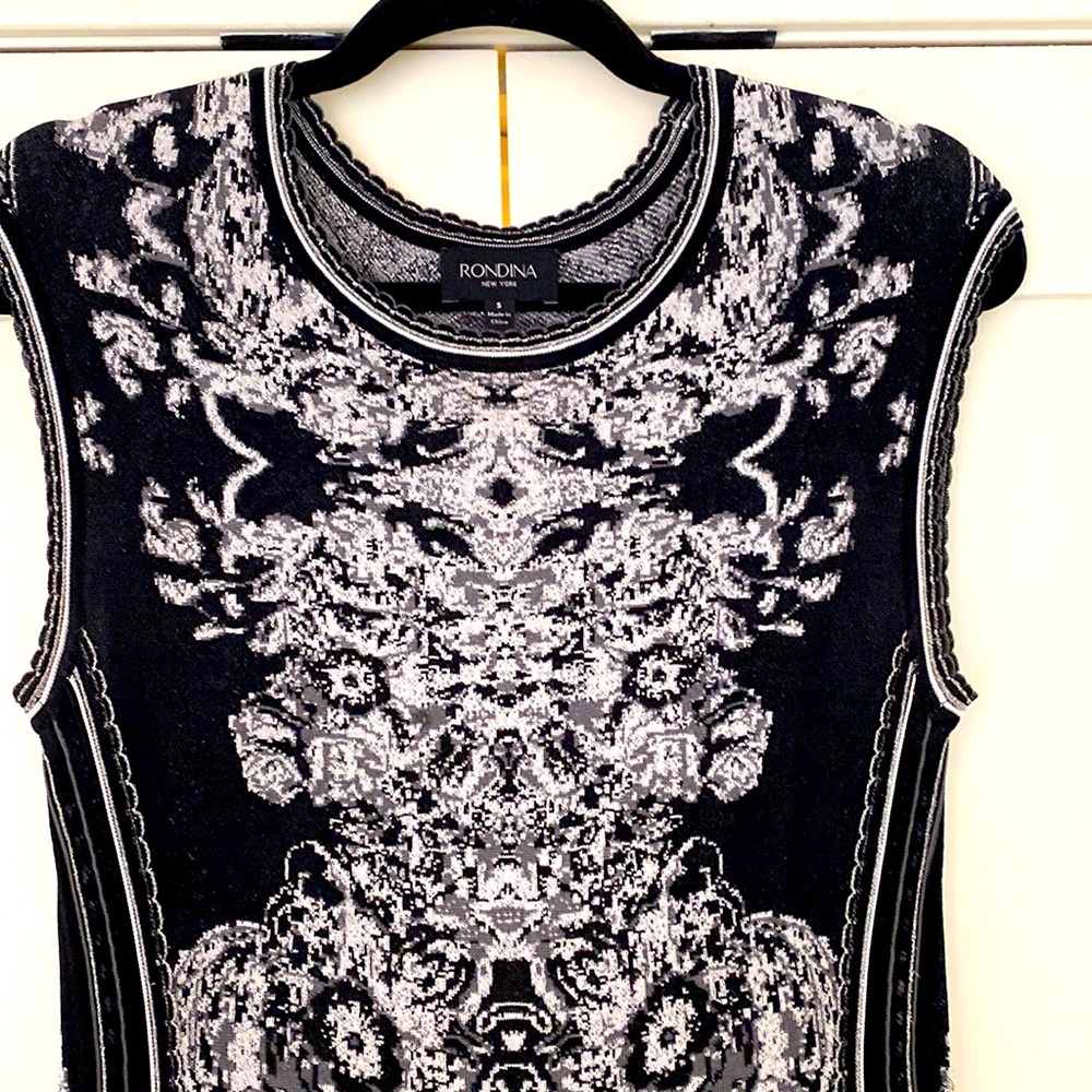 Rondina black/ silver/ grey knit dress Size Small